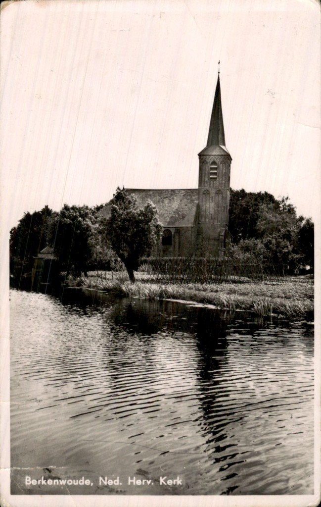 Berkenwoude - Ned. Herv. Kerk - Gezicht, Verzamelen, Ophalen of Verzenden, 1940 tot 1960, Gelopen, Zuid-Holland