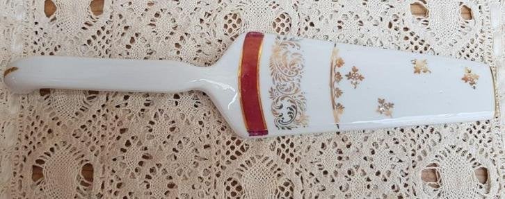 Franse brocante taartschep, goud kleurige bloemetjes, Ophalen of Verzenden