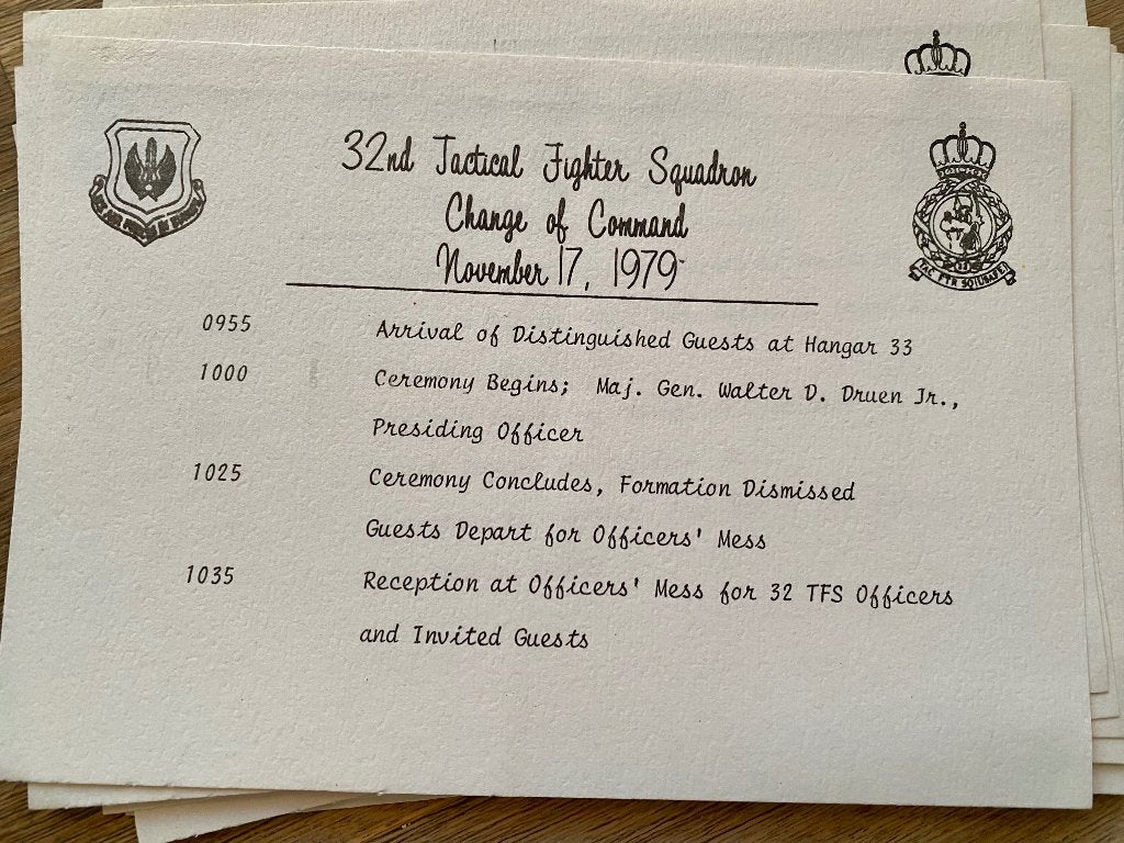 32nd TFS Wolfhounds CNA 1979, Ophalen of Verzenden, Zo goed als nieuw, Kaart, Foto of Prent