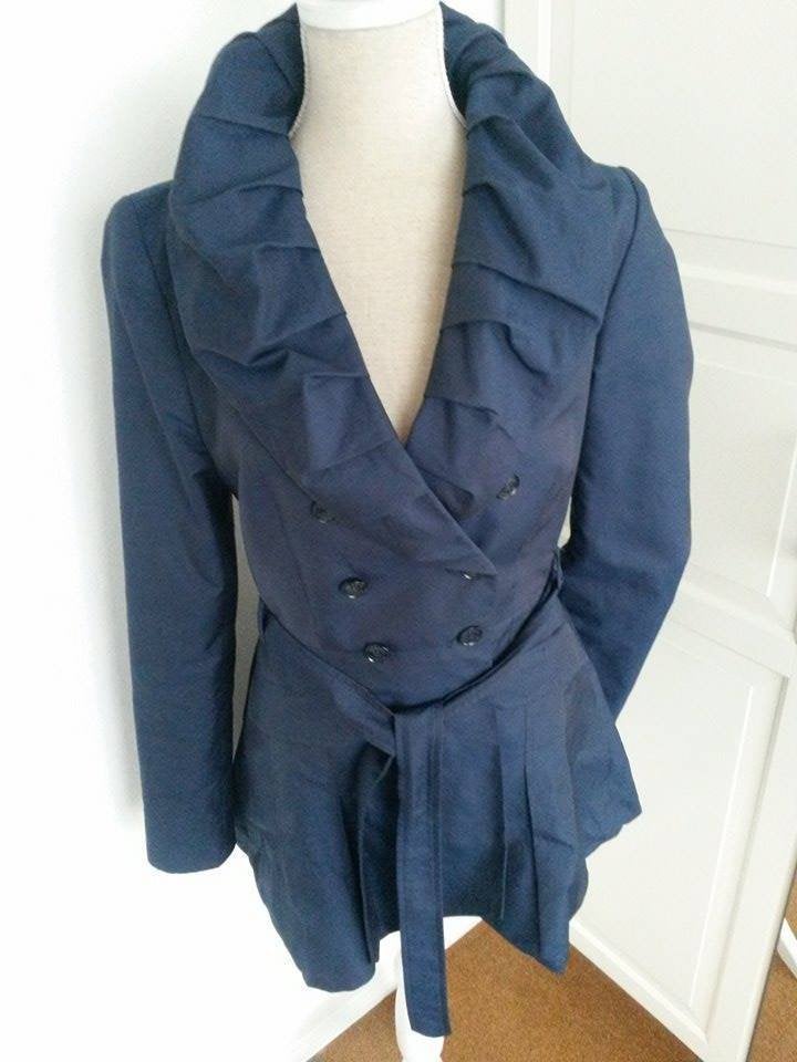Scarva chique dames trenchcoat jas 38/40, Ophalen of Verzenden, Zo goed als nieuw, Maat 38/40 (M), Blauw