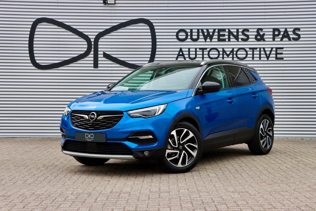 Opel Grandland X 1.6 Turbo Ultimate | LEER | CARPLAY | CAMER, Auto's, Opel, Gebruikt, Huisgarantie, 4 cilinders, Blauw