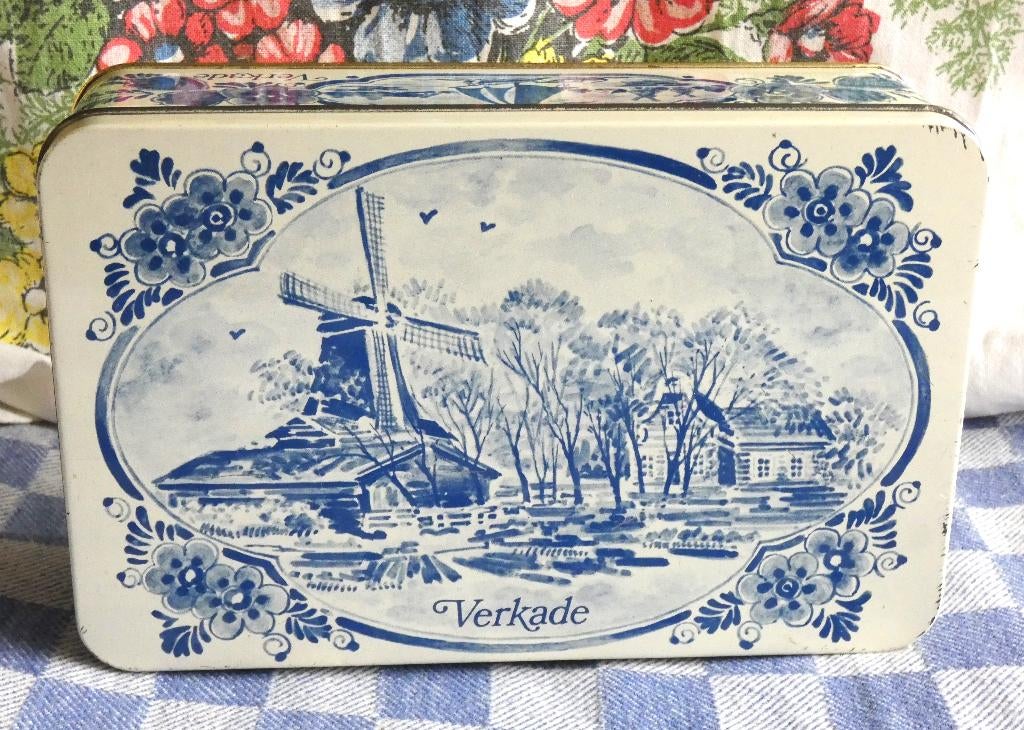 brocant blik/ koekjesblik/ Oud Hollands blik/ Verkade, Verzamelen, Blikken, Ophalen of Verzenden, Gebruikt, Koek(jes), Verkade