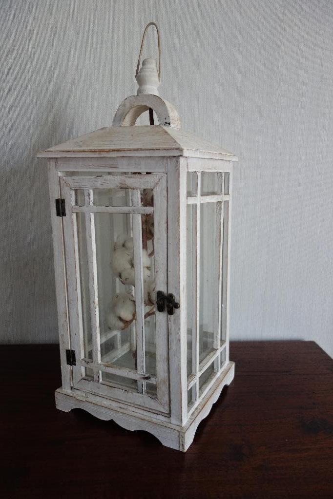 Houten nostalgische lantaarn, Ophalen of Verzenden, Zo goed als nieuw, Hout