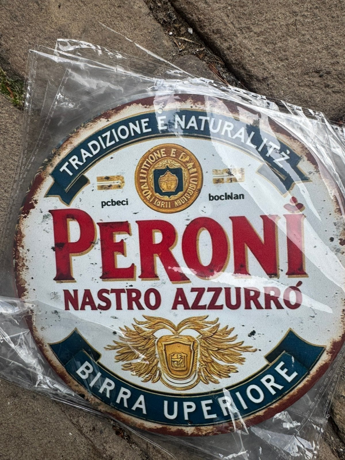 Peroni bier merk reclamebord mancave kroeg, Ophalen of Verzenden, Nieuw, Reclamebord, Plaat of Schild, Overige merken