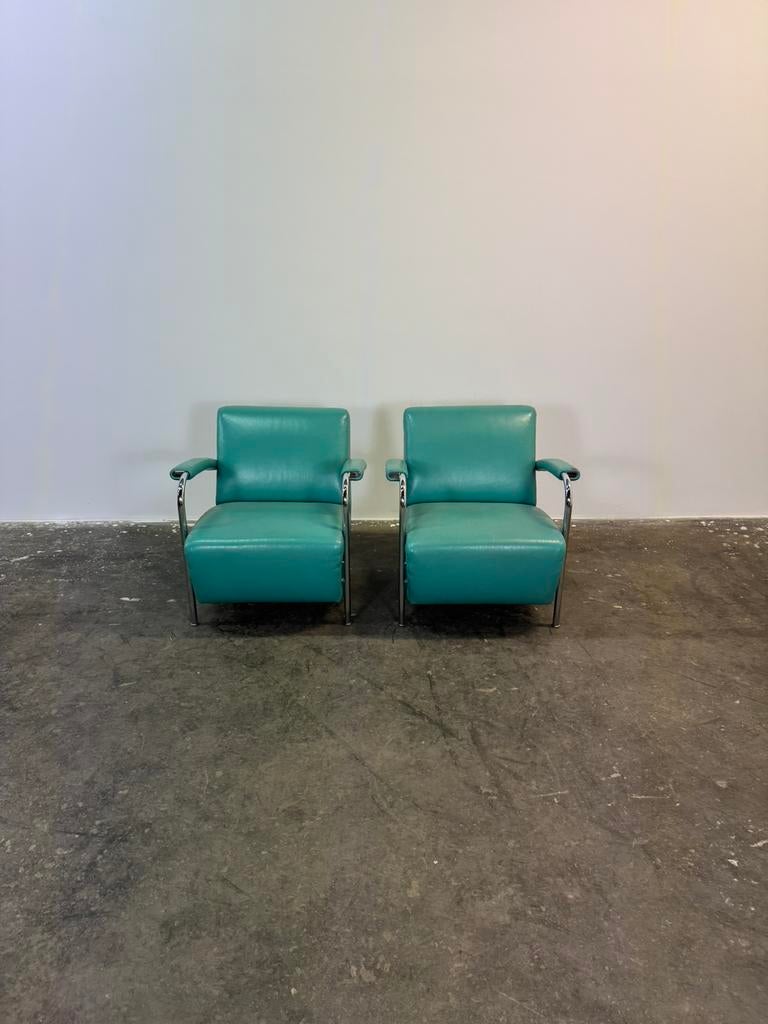 Leolux Scylla turquoise, Ophalen, Zo goed als nieuw, 75 tot 100 cm