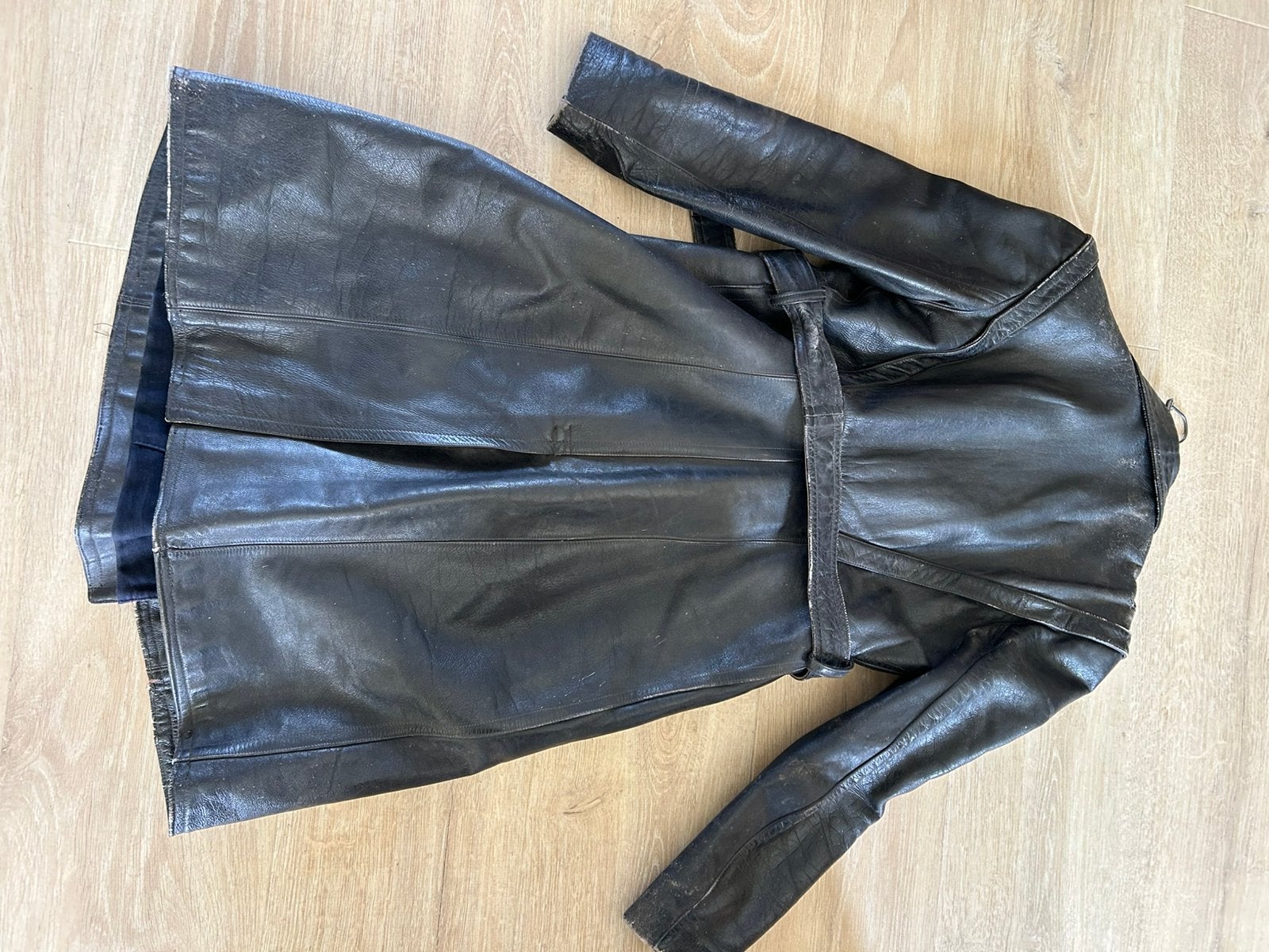Blauw langleren motorjas, Ophalen of Verzenden, Gedragen, Maat 42/44 (L), Blauw