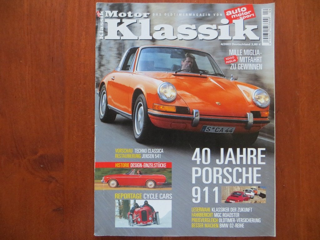 Motor Klassik 4 2003 40 Jahre Porsche 911, cycle-cars, Verzenden, Nieuw, Porsche