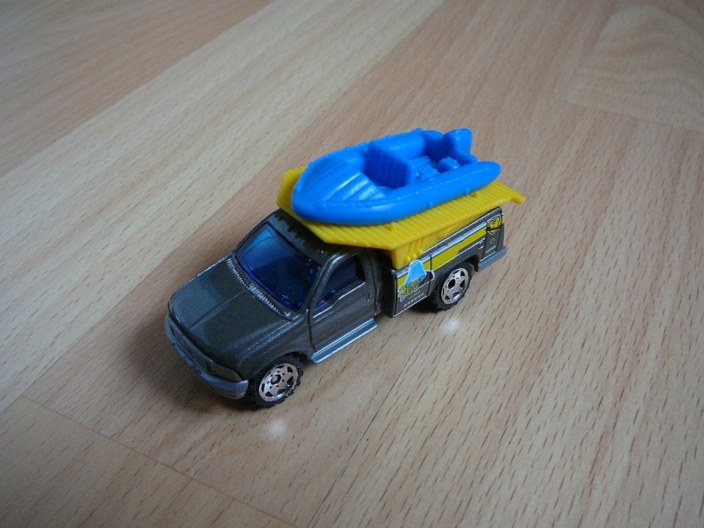 matchbox ford f-series truck met vlot, Ophalen of Verzenden, Bus of Vrachtwagen