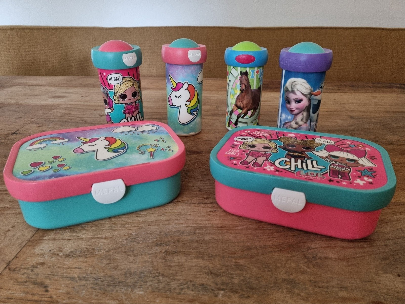 Broodtrommels en drinkbekers Mepal, Diversen, Ophalen of Verzenden, Gebruikt