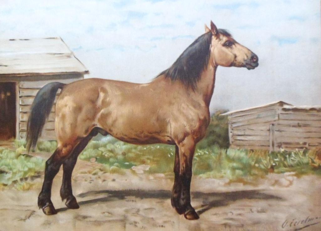 Otto Eerelman.1839-1926.Canadeesche paard no.:35., Antiek en Kunst, Kunst | Schilderijen | Klassiek, Ophalen