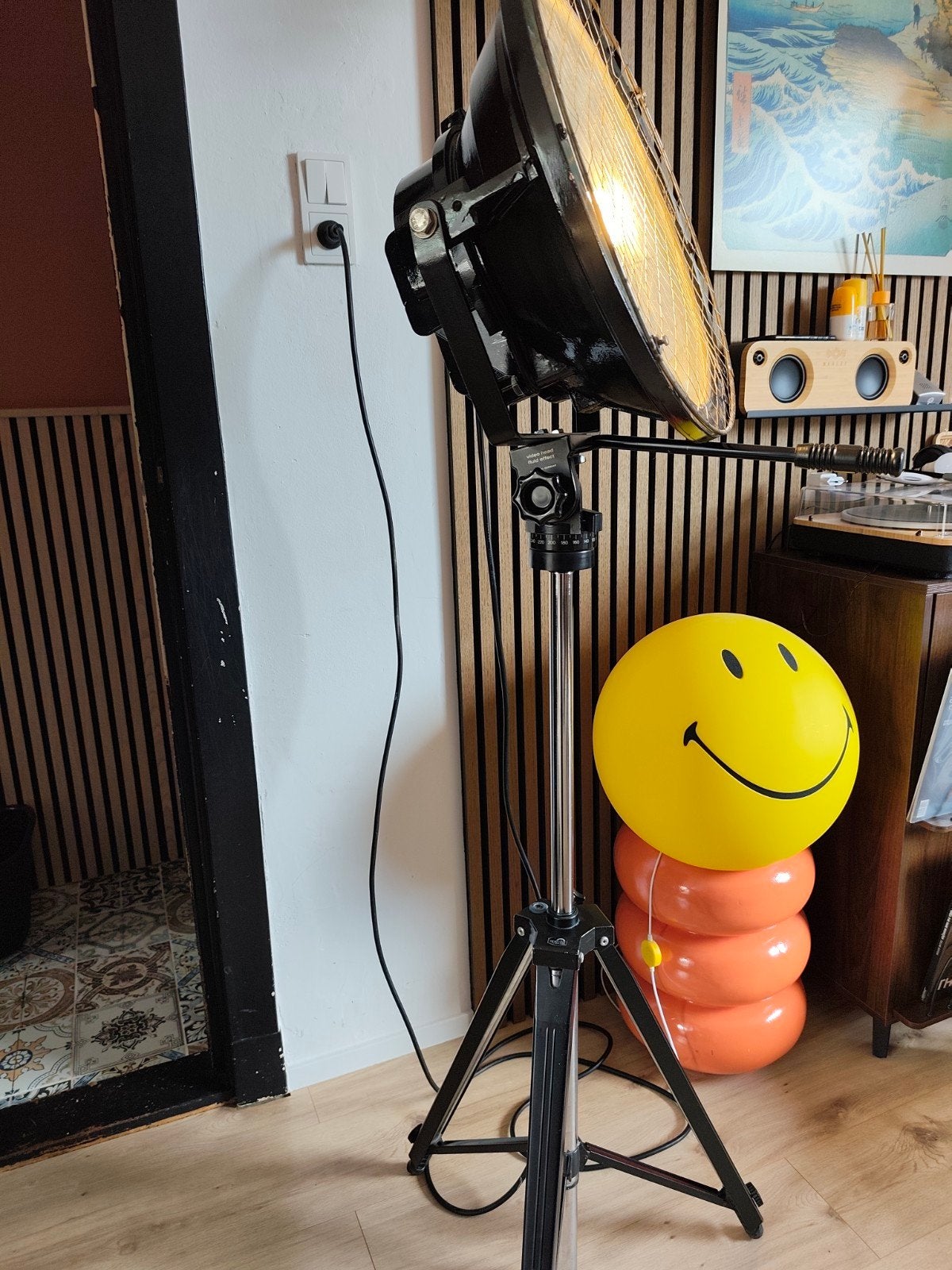 Vintage Studio Lamp op Statief - Industriële Stijl, Ophalen, Gebruikt, E27 (groot), 150 tot 200 cm