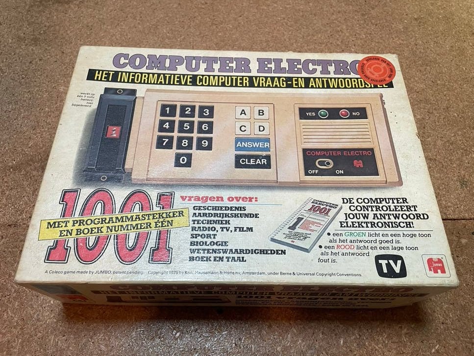 Jumbo jaren 70 Computer Electro 1001 Vragen en Antwoorden, Een of twee spelers, Ophalen of Verzenden, Gebruikt