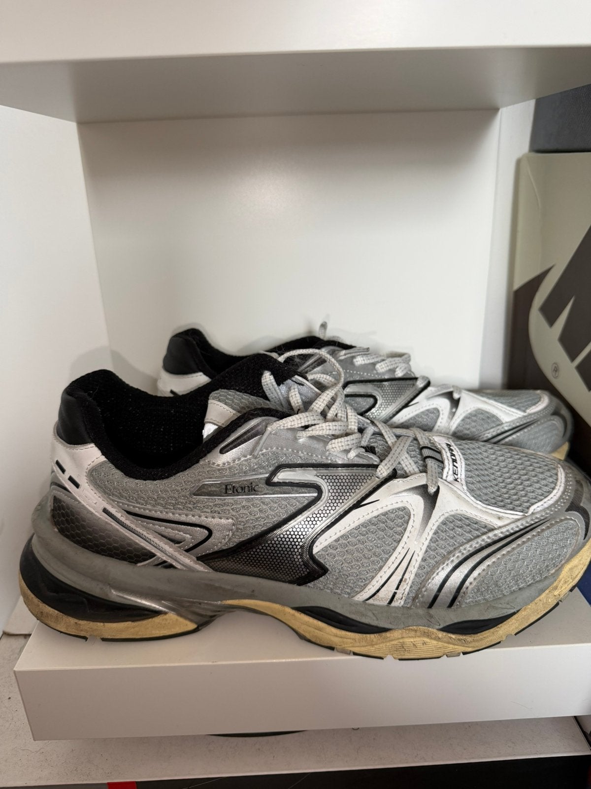 Etonic Sneakers Zilver/blauw – Maat 44 – Y2K Streetwear, Ophalen of Verzenden, Zo goed als nieuw, Blauw