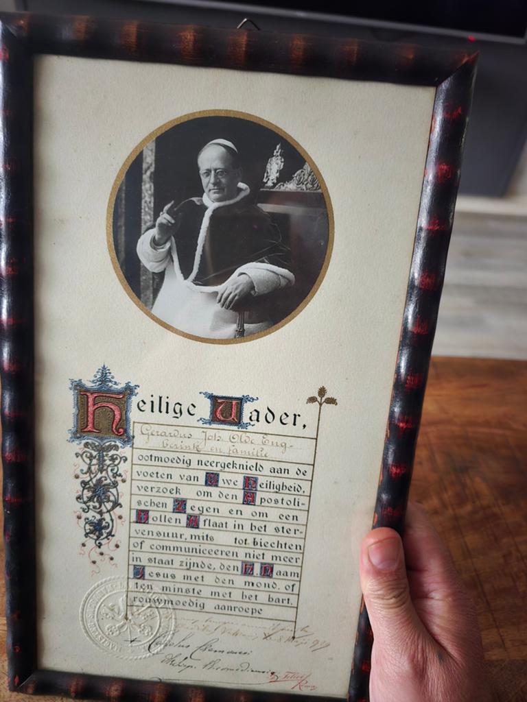Apostolische Zegen Paus Pius XI - 1929, Ophalen of Verzenden