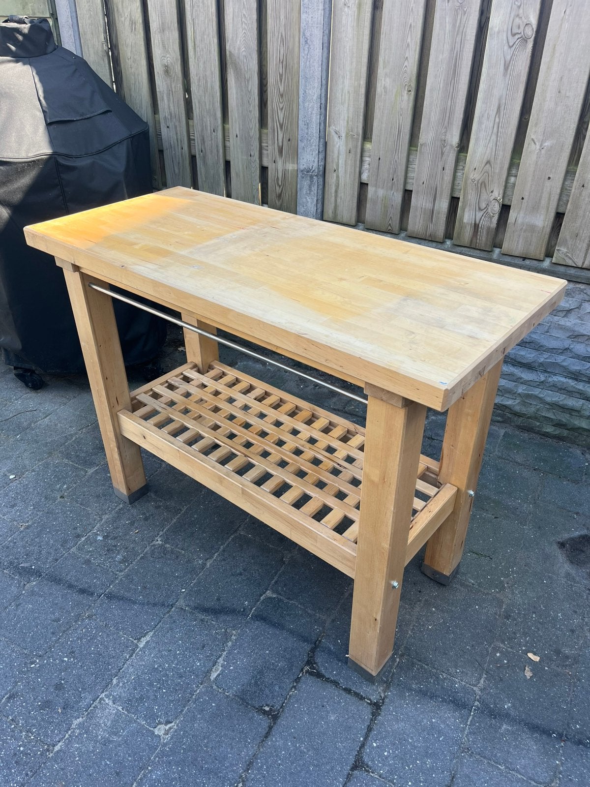 IKEA keukenblok te koop - massief berken hout butcher blok, Huis en Inrichting, Ophalen, Gebruikt, 100 tot 150 cm, Beige