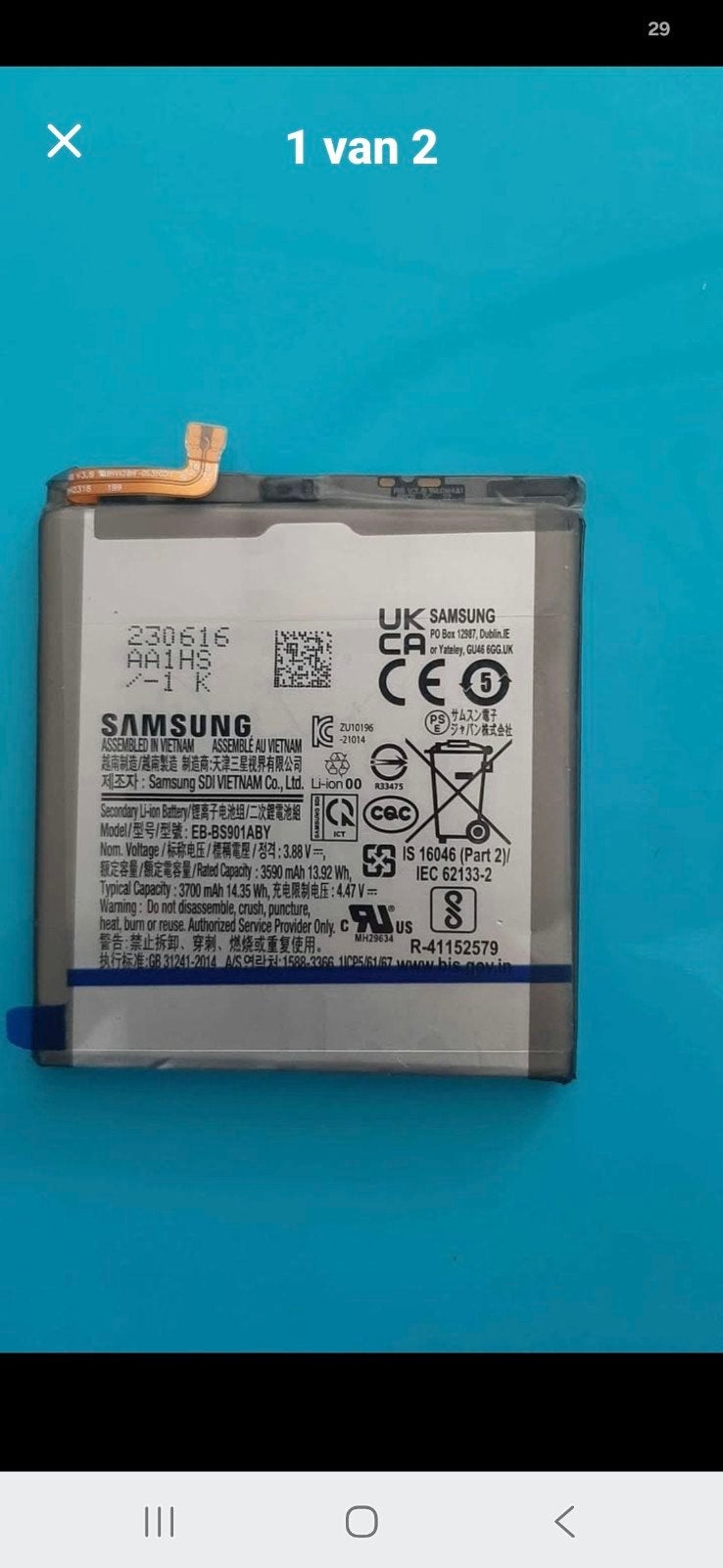 Nieuwe originele batterij voor Samsung Galaxy S22
