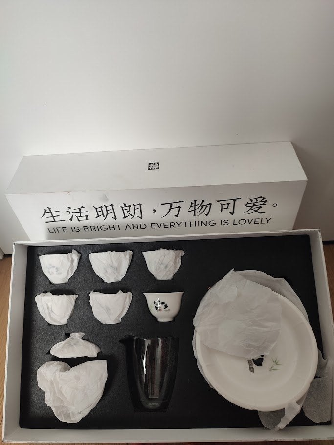 Modern Chinees Kung-Fu theeservies - Panda - Porselein, Huis en Inrichting, Aziatisch, Nieuw, Ophalen of Verzenden, Porselein