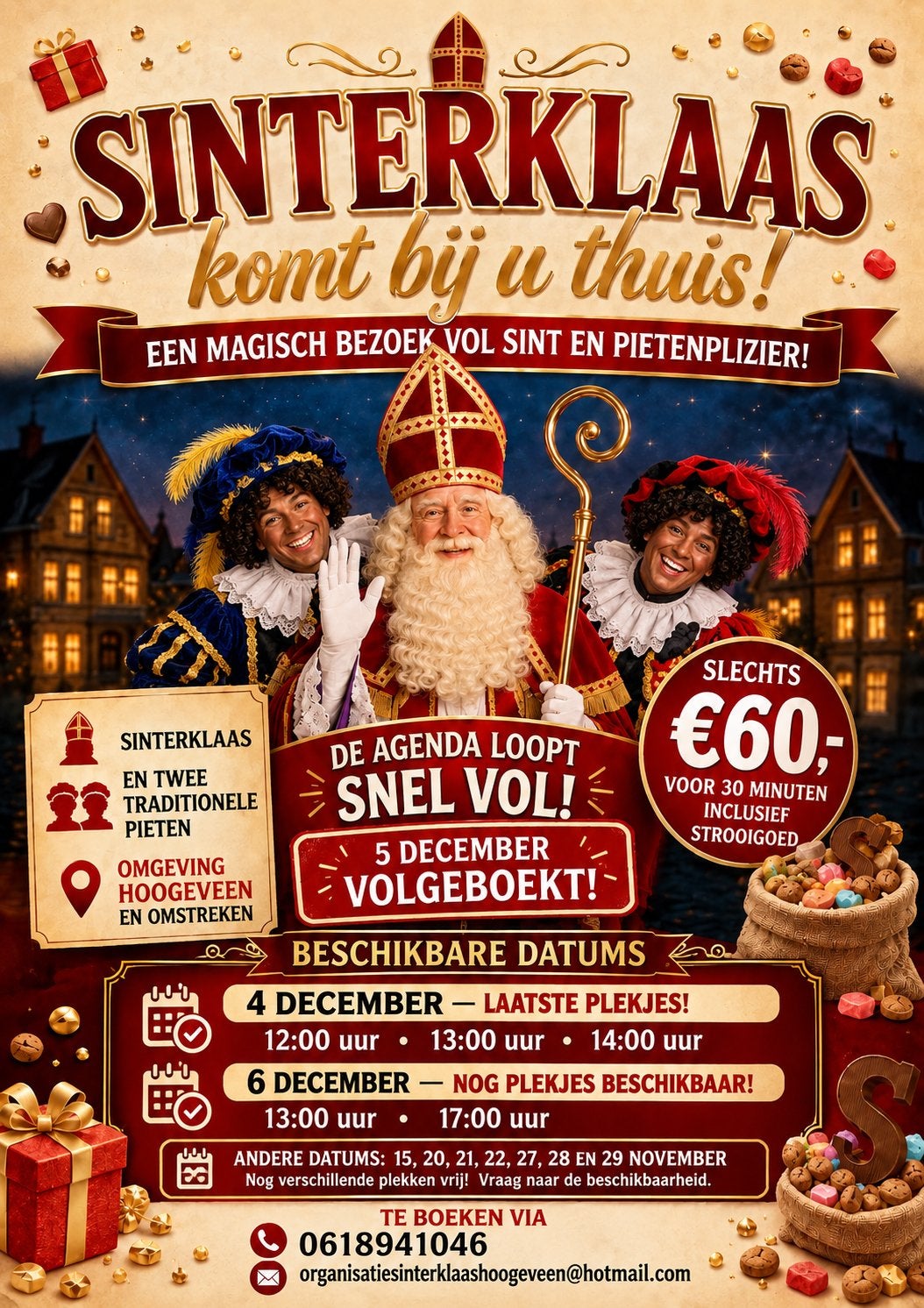 Sint en zijn twee tradionele pieten voor huisbezoeken!, Diversen, Ophalen, Nieuw
