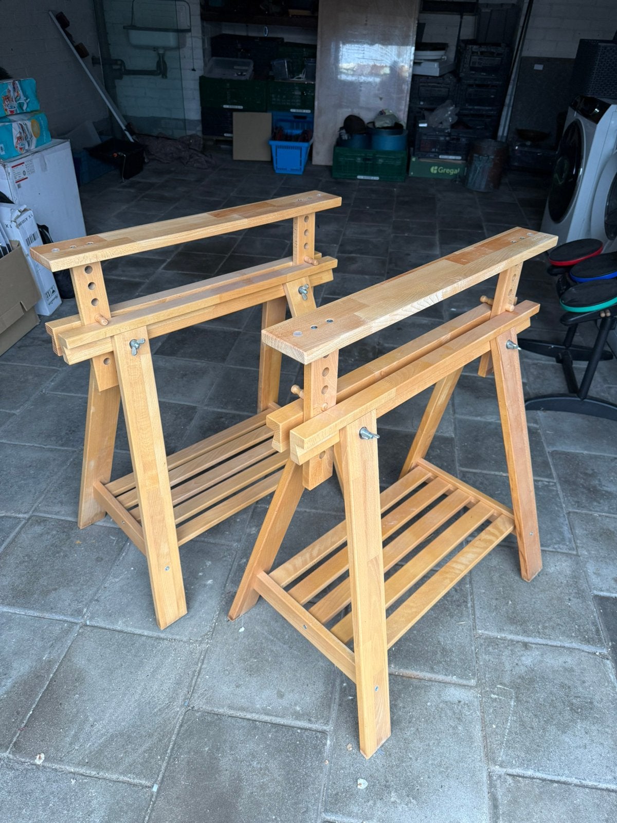 Houten schragen, Ophalen of Verzenden, Zo goed als nieuw, Rechthoekig, 50 tot 100 cm