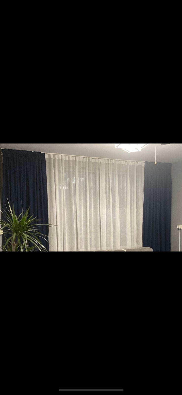 Gordijnen, Huis en Inrichting, Stoffering | Gordijnen en Lamellen, Ophalen of Verzenden, Zo goed als nieuw, Blauw, Gordijn
