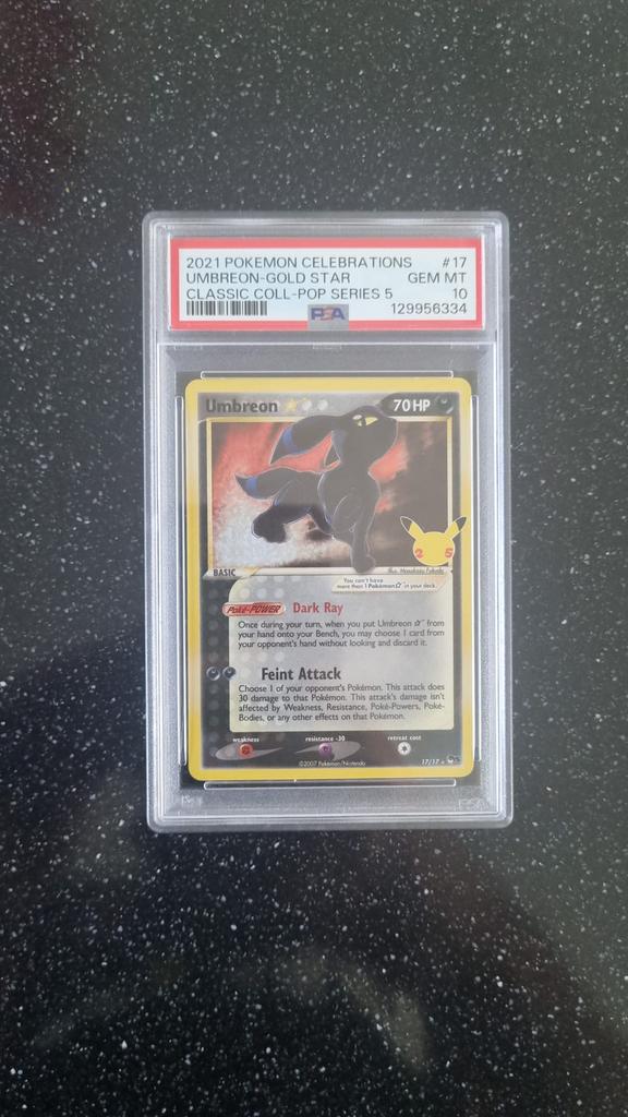 Umbreon Gold Star 17/17 PSA 10, Ophalen of Verzenden, Zo goed als nieuw