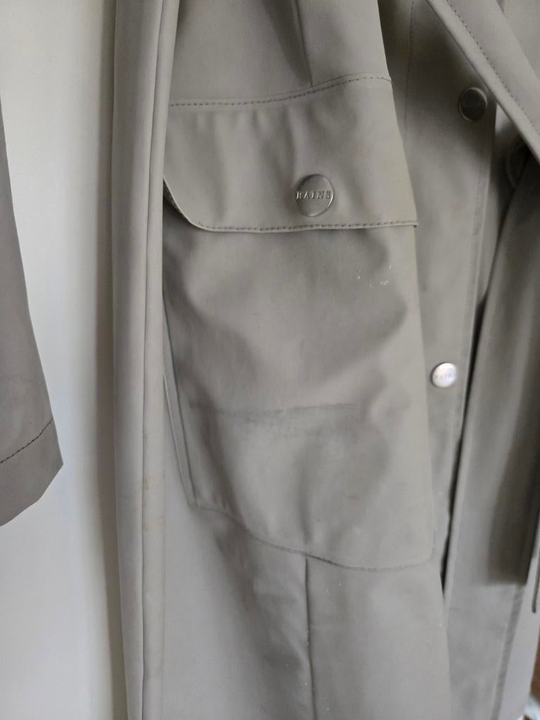 Rains regenjas beige/grijs, maat M, Maat 38/40 (M), Rains, Beige, Ophalen of Verzenden