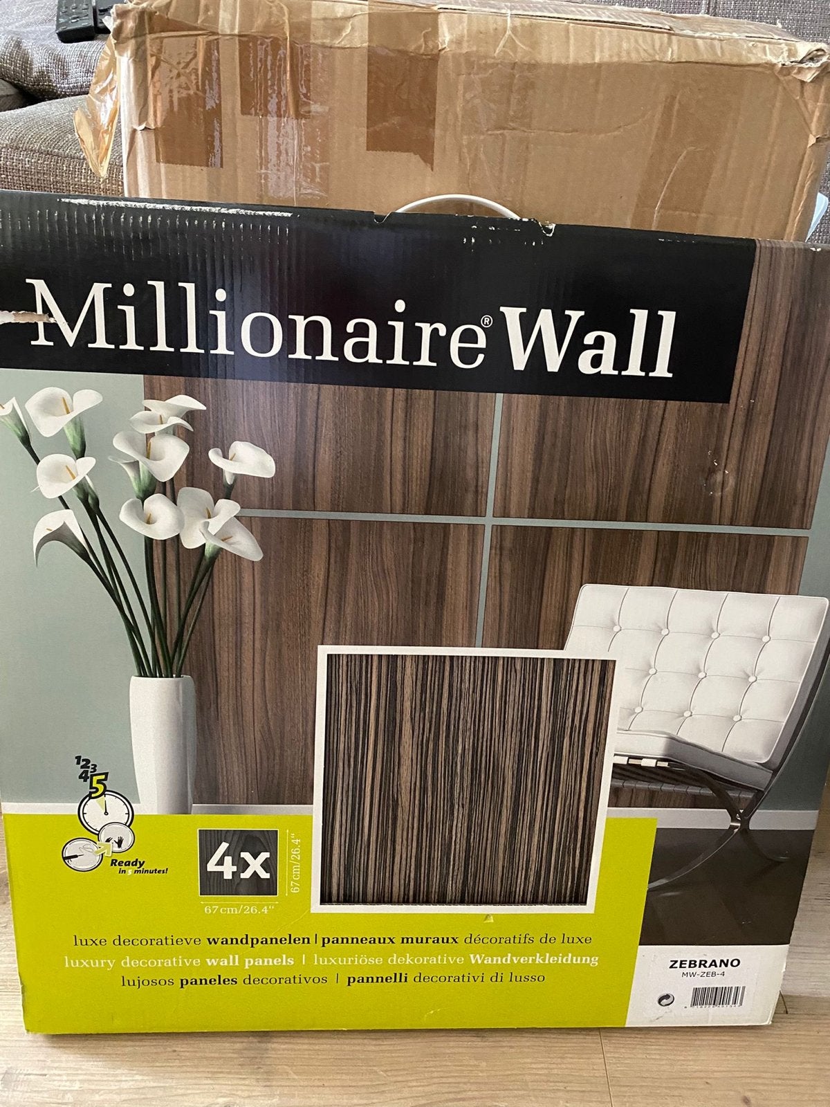 Millionaire Wall Luxe Decoratieve Wandpanelen Zebrano, Hout, Nieuw, Ophalen of Verzenden, Bruin