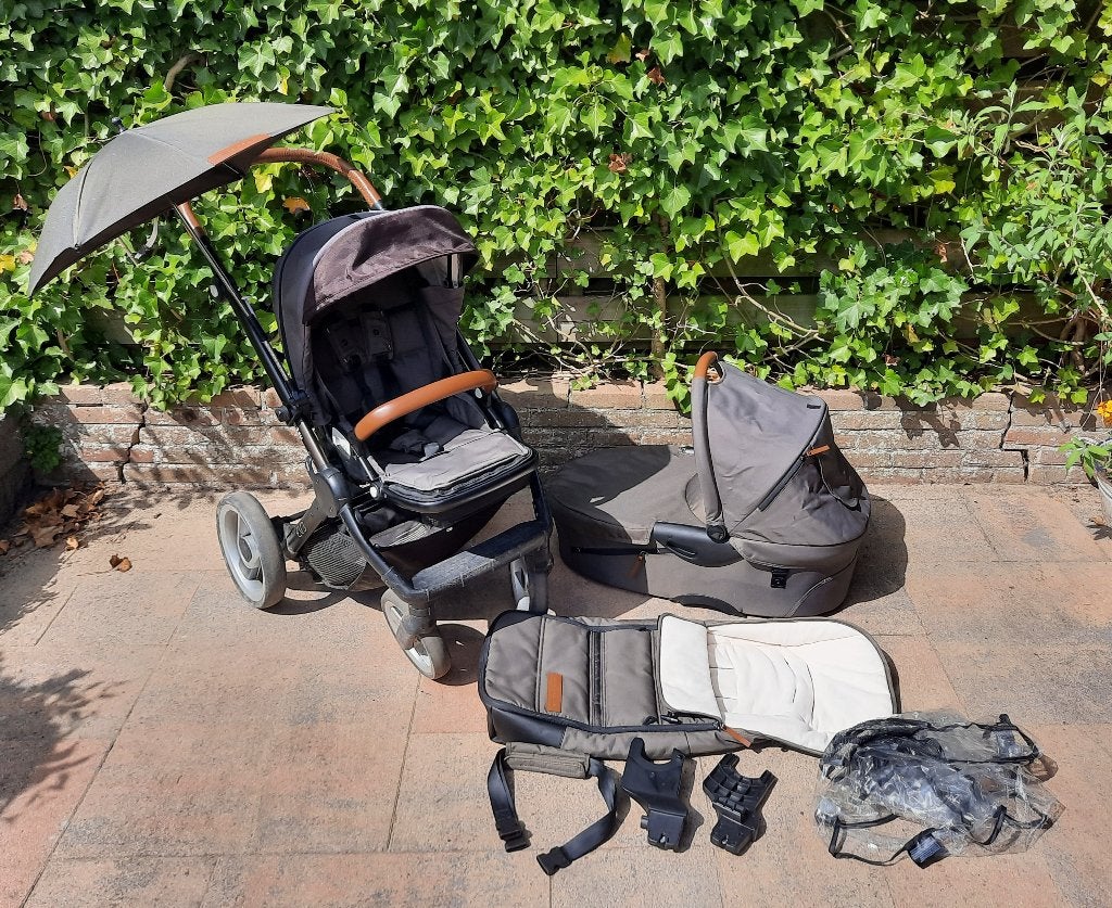 Mitsy Evo Kinderwagenset, zeer compleet!, Kinderen en Baby's, Kinderwagens en Combinaties, Gebruikt, Mutsy, Verstelbare duwstang
