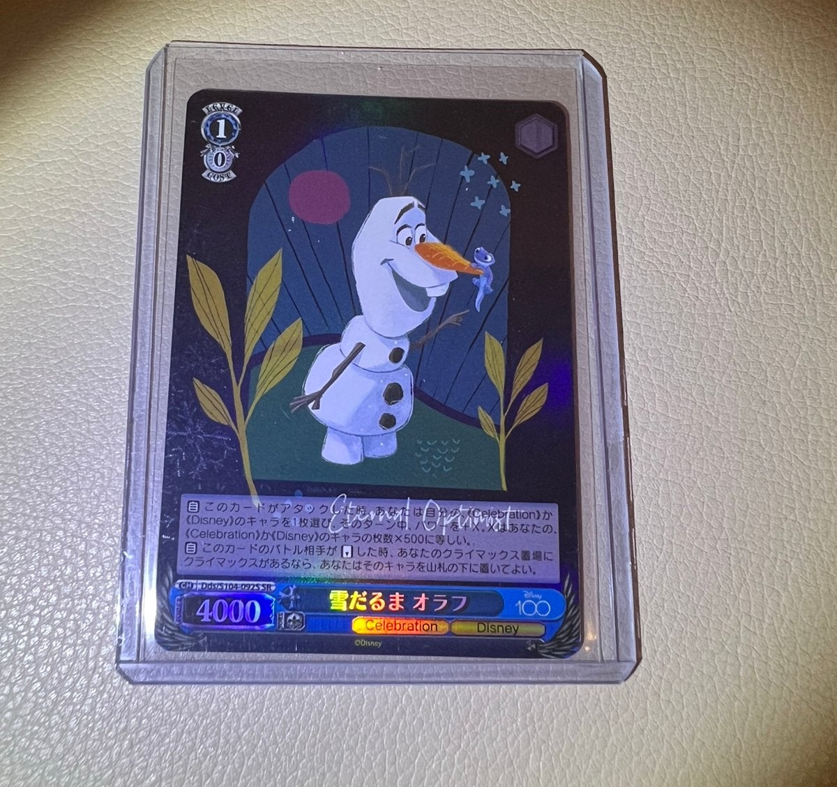 Disney 100 Olaf (Frozen) SR Weiss Schwarz kaart., Ophalen of Verzenden, Zo goed als nieuw