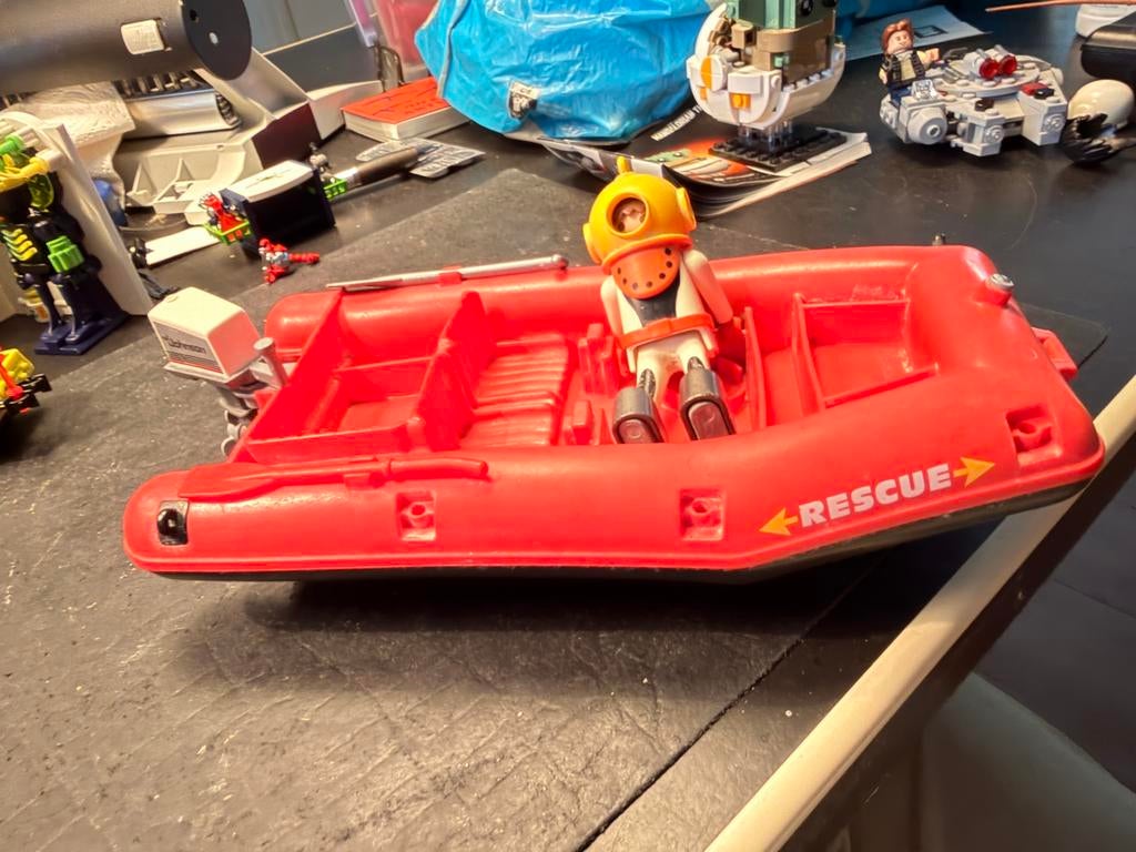 Playmobil reddingsboten met duikers, Ophalen, Zo goed als nieuw