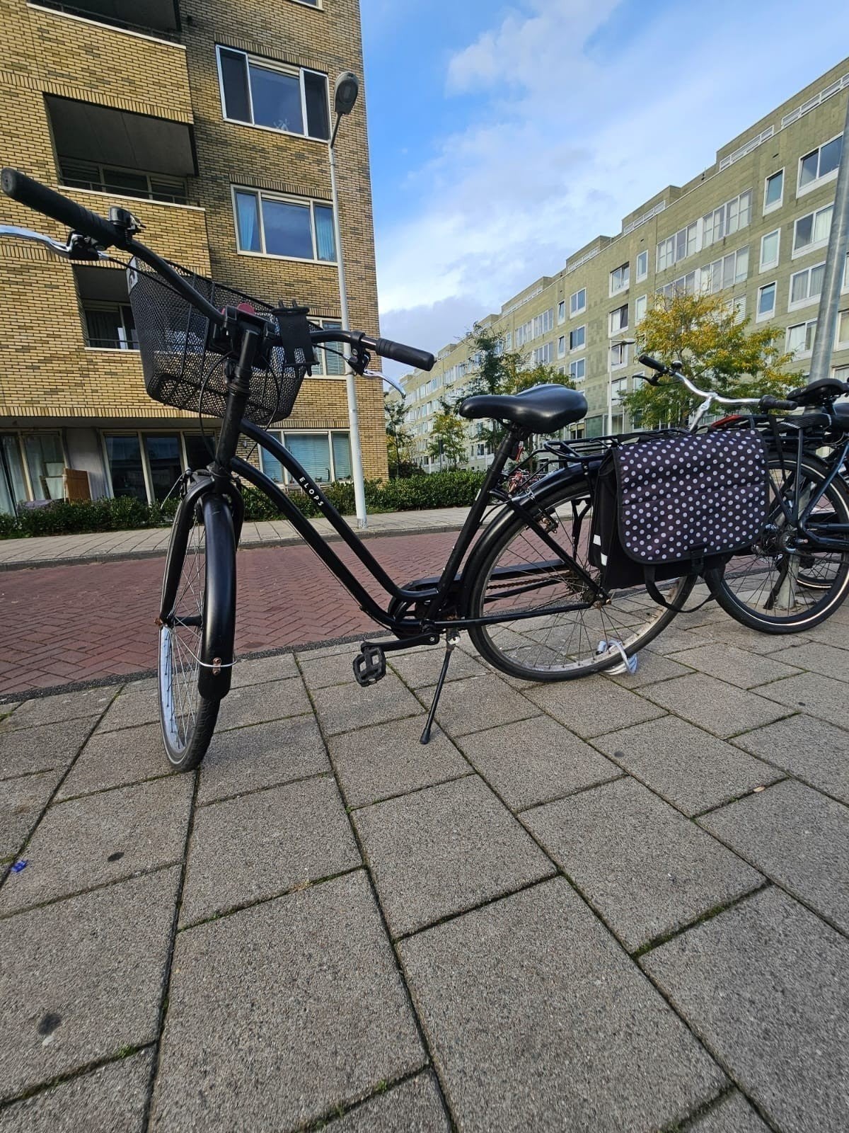Damesfiets met handremmen, maat 56, inclusief tas en bak, Velgrem, Gebruikt, (Extra) lage instap, 56 cm of meer