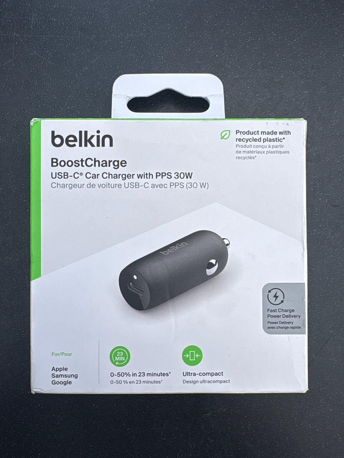 Belkin BoostCharge USB-C Autolader PPS 30W, Ophalen of Verzenden, Nieuw