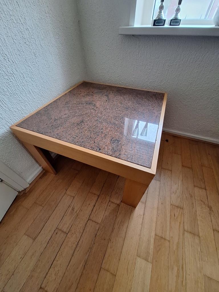 Bijzettafel met hardstenen blad, Overige materialen, Rond, Zo goed als nieuw, 75 cm of meer