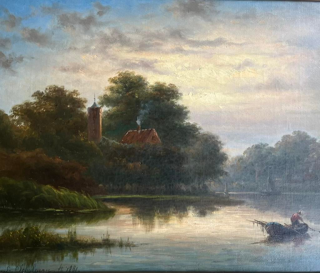 Gerestaureerd schilderij van Leon (Lion) Schulman, Antiek en Kunst, Kunst | Schilderijen | Klassiek, Ophalen