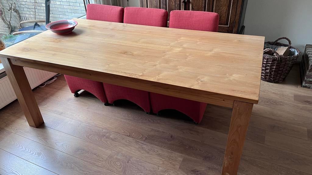 Eiken eettafel, Ophalen, Gebruikt, Eikenhout, 50 tot 100 cm