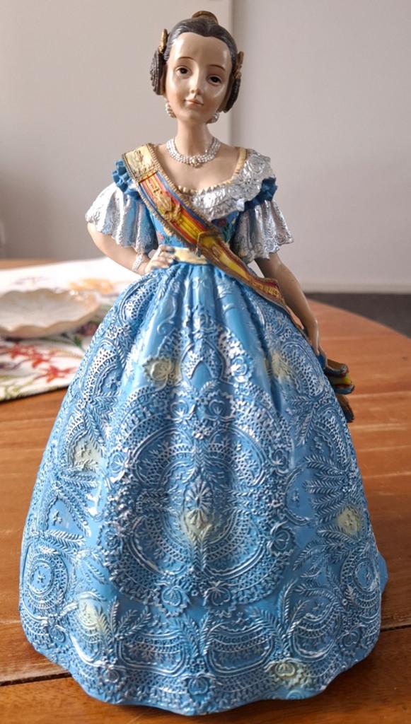 Giordano di Panzano pop - Spaanse dame in blauwe jurk, Verzamelen, Poppen, Ophalen of Verzenden, Zo goed als nieuw, Pop