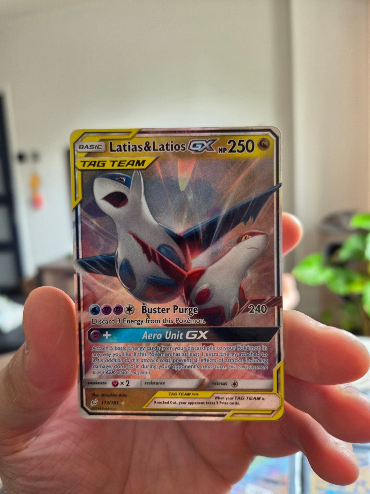 Latias & Latios GX TAG TEAM Pokémon Kaart (113/181), Ophalen of Verzenden, Zo goed als nieuw, Losse kaart