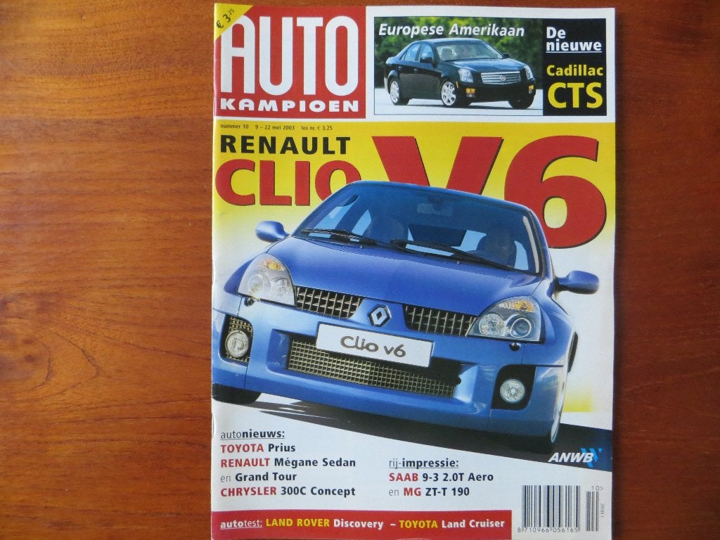 Autokampioen 10 2003 Renault Clio V6 Sport, 5 Turbo 2, MG ZT, Verzenden, Nieuw, Renault