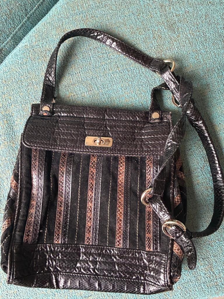 Vintage zeldzame TOSCA BLU tas Slangenleer, Sieraden, Tassen en Uiterlijk, Tassen | Damestassen, Ophalen of Verzenden, Gebruikt