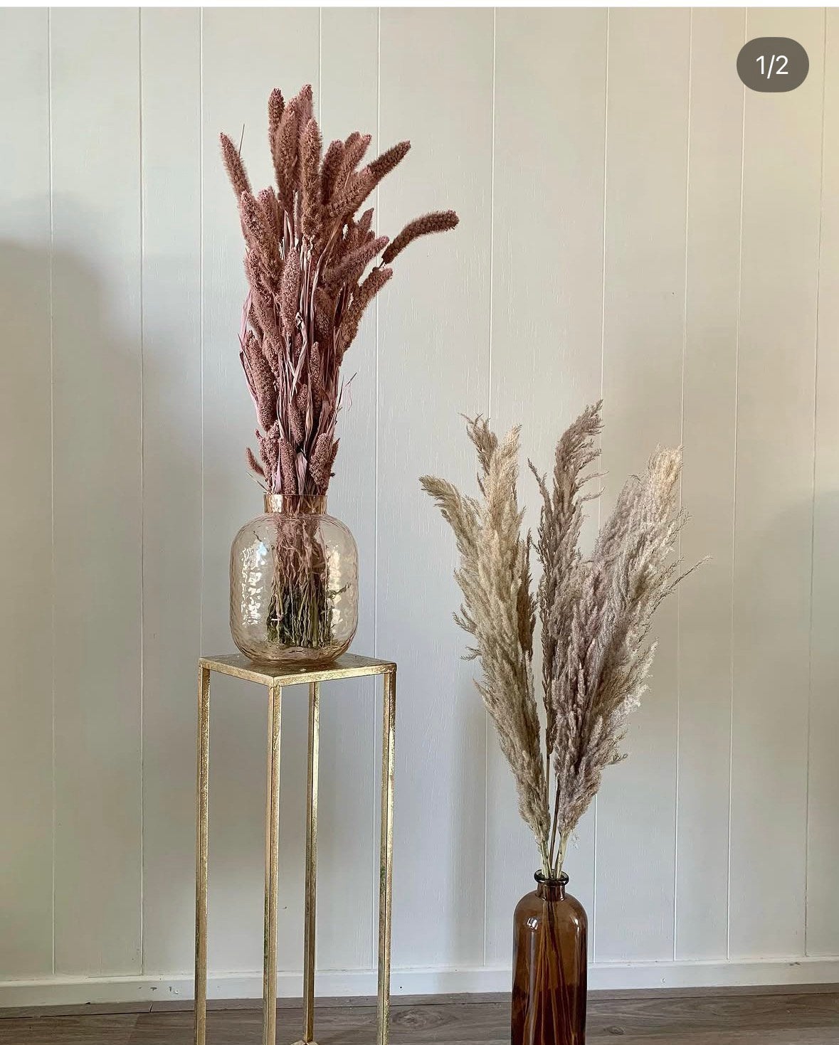 Mooie goudkleur decoratiestandaard plantenstandaard Xenos., Ophalen, Gebruikt