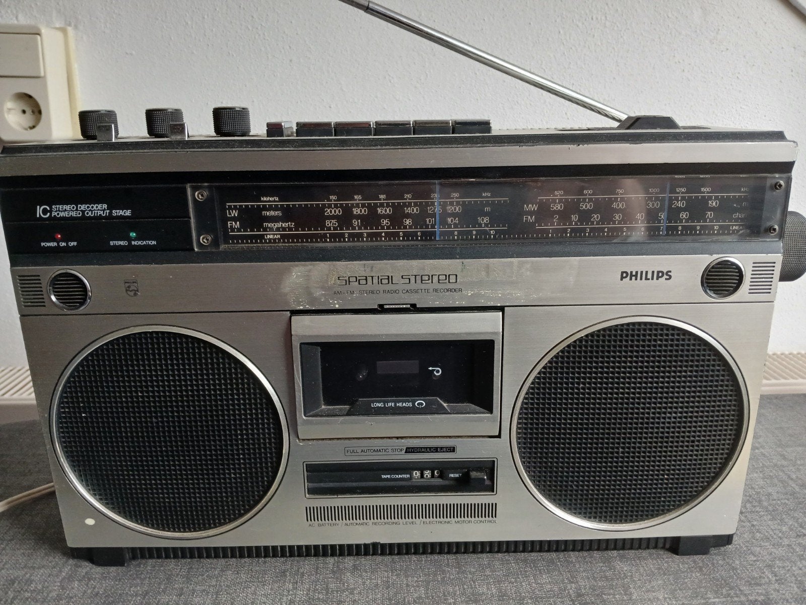 Philips 583 stereo draagbare radio-cassettespeler, Ophalen of Verzenden, Gebruikt, Overige typen