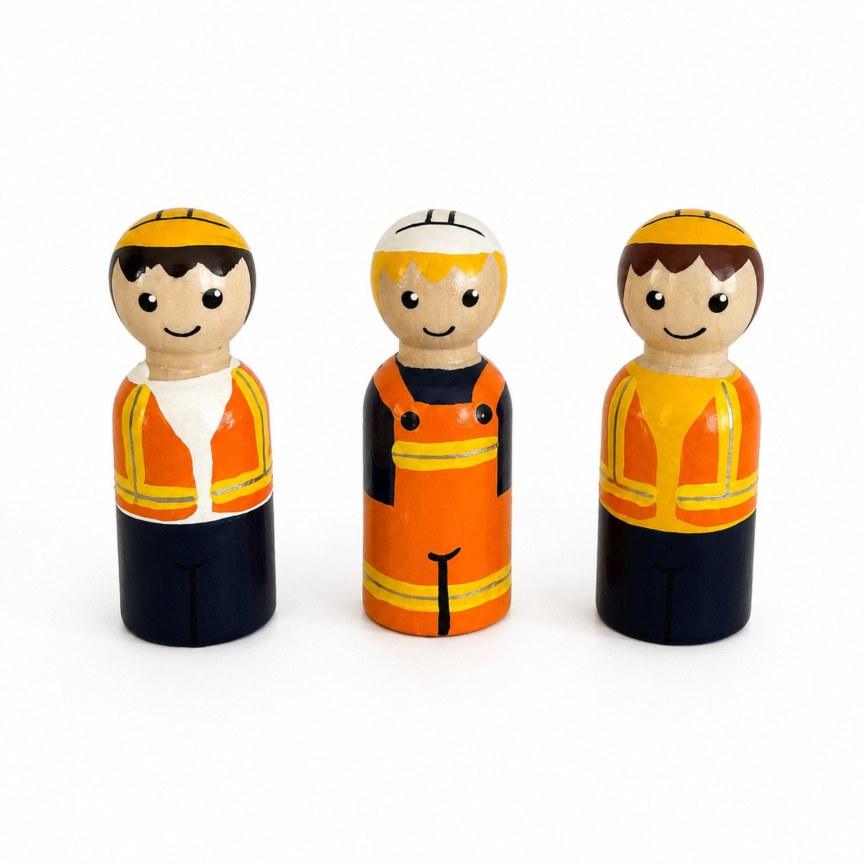 Houten Bouwvakker Pegdolls Set - Speelgoed Poppetjes, Kinderen en Baby's, Overige typen, Nieuw, Ophalen of Verzenden, Mies en Hout