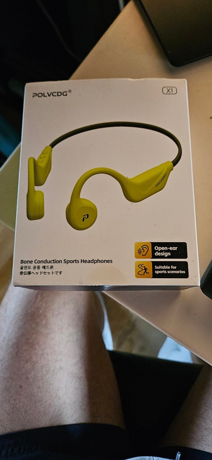 Hoofdtelefoon - Oranje/Wit, Oranje, Bone conduction, Nieuw, Draadloos