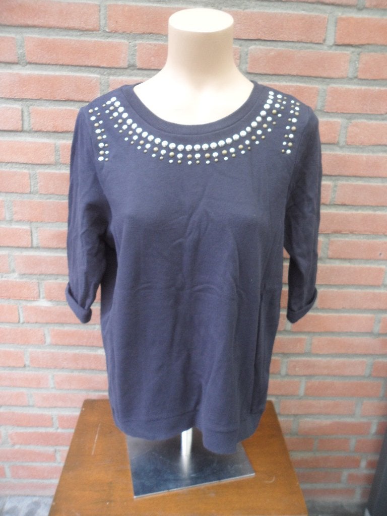 H&M donkerblauwe trui/top maat s, Ophalen of Verzenden, Zo goed als nieuw, Maat 38/40 (M), Blauw