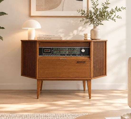 🤎 Vintage platenspelerkast retro dressoir kast jaren ‘60, Huis en Inrichting, Ophalen, Zo goed als nieuw, 25 tot 50 cm