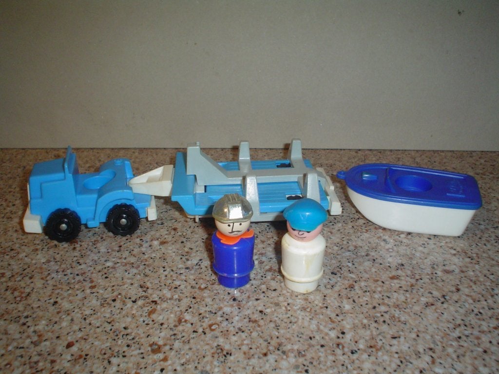 Vintage auto met bootje., Ophalen of Verzenden, Zo goed als nieuw, Speelset