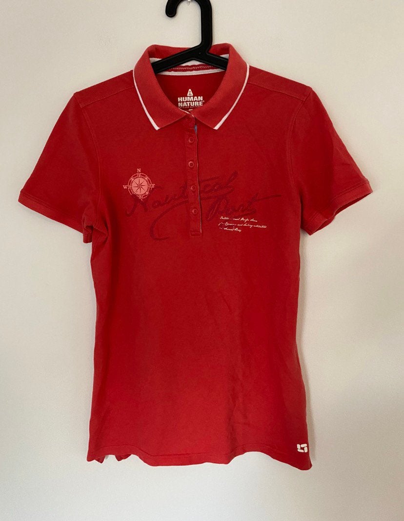 Dames t-shirt rood, maat L / human nature, Verzenden, Maat 42/44 (L), Zo goed als nieuw, Korte mouw