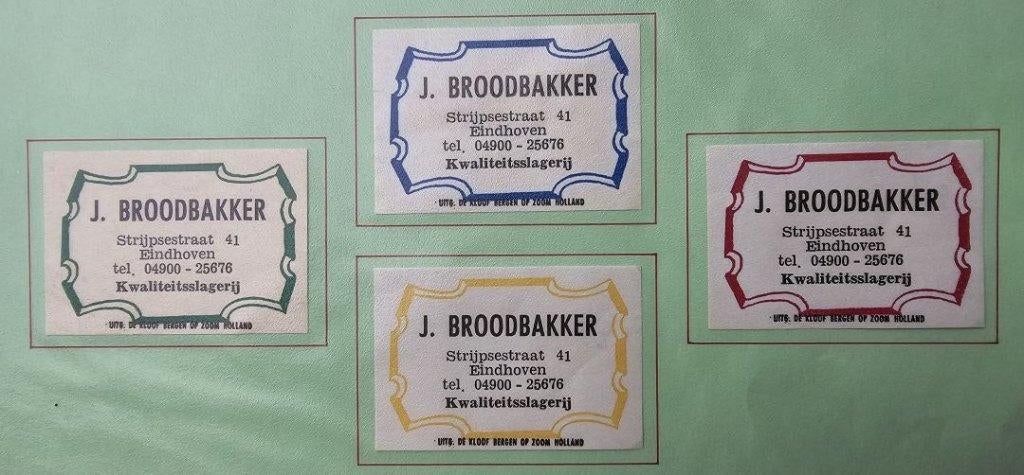 Kwaliteitsslagerij J. Broodbakker te Eindhoven, Ophalen of Verzenden, Zo goed als nieuw, Luciferdoosjes of -merken