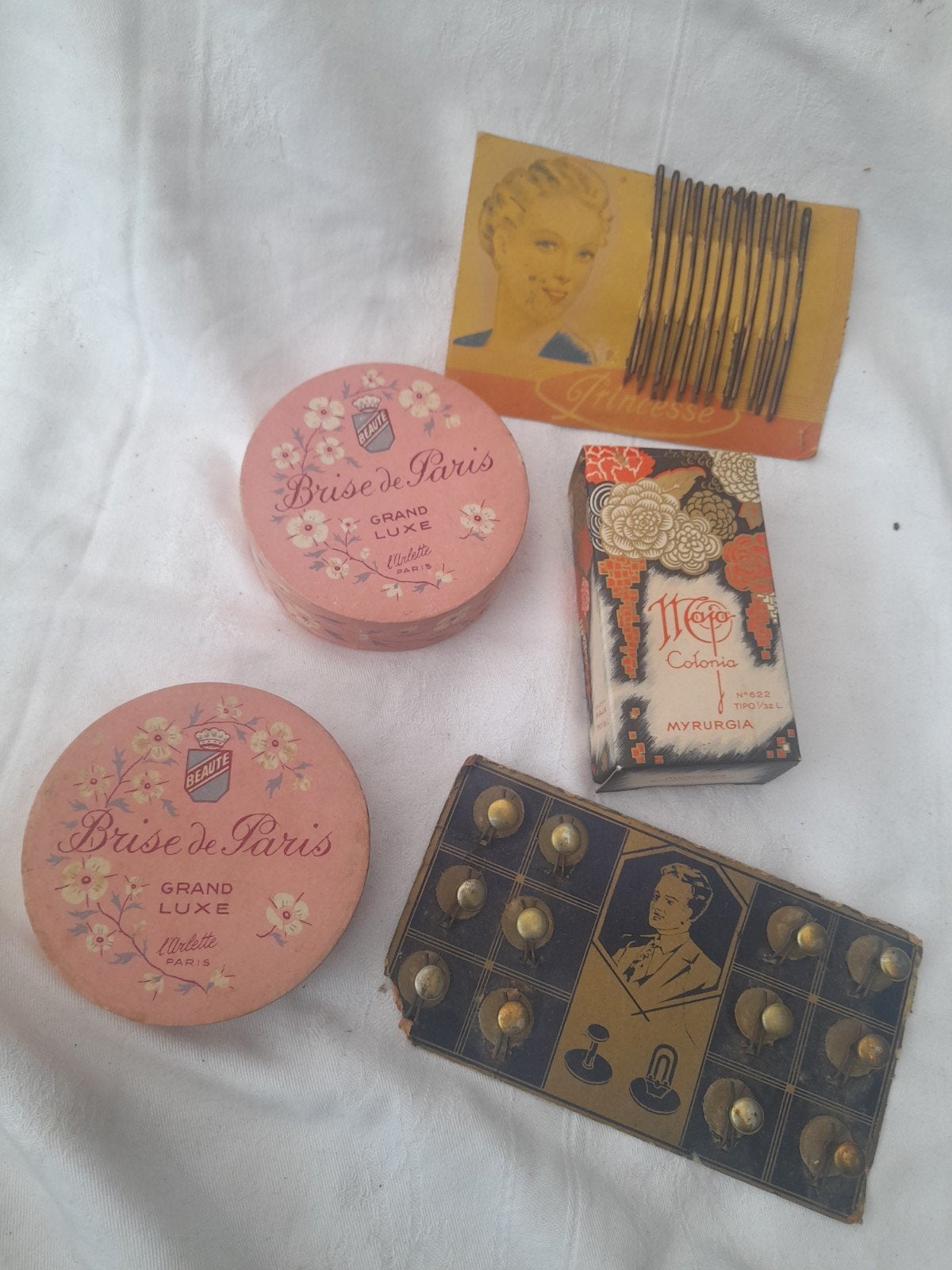 Vintage make-up en accessoires set - Brise de Paris, Ophalen of Verzenden