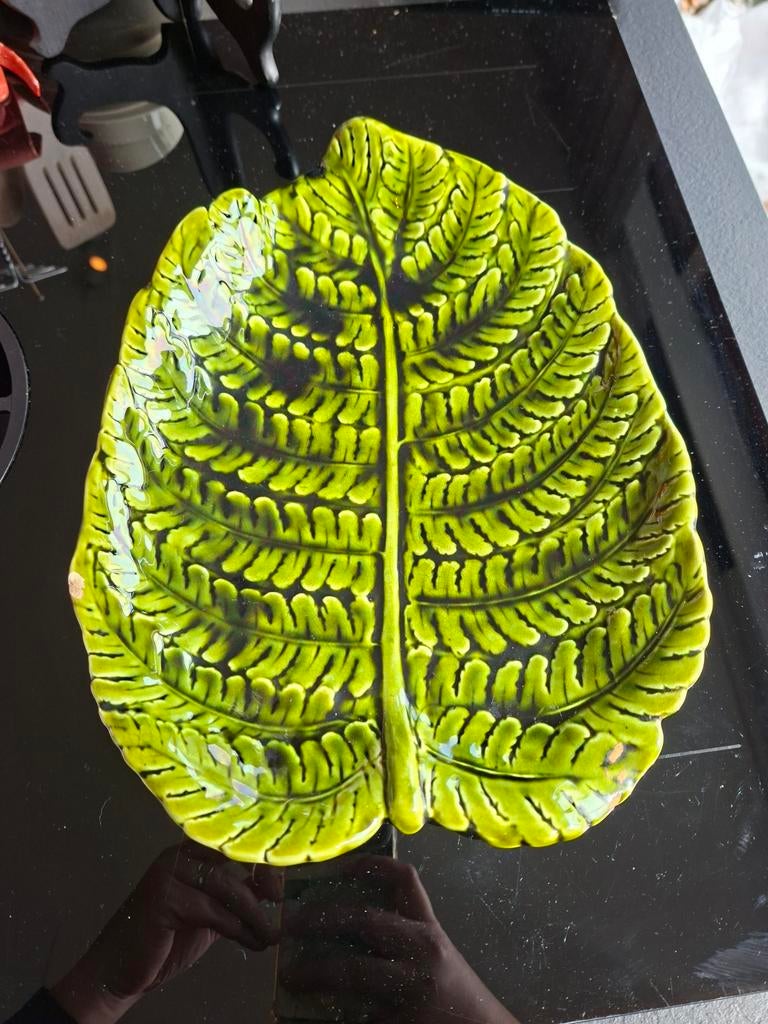 Vintage Sarreguemines Majolica Varen Serveerschaal, Antiek en Kunst, Ophalen of Verzenden